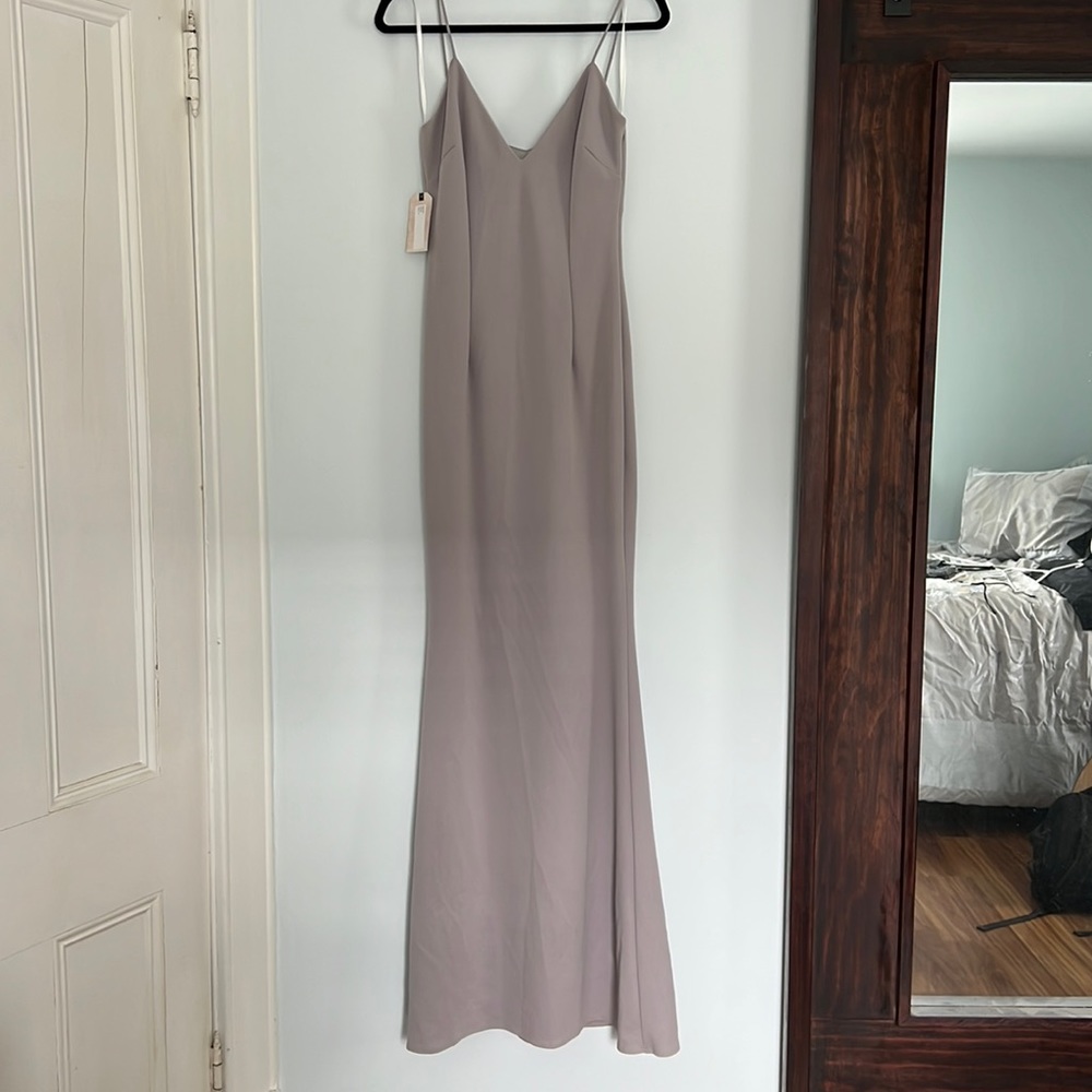 Katie May Bambi gown, dove gray, size 4